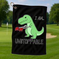 I Am Unstoppable Dinosaur Golf Towel