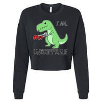 I Am Unstoppable Dinosaur Cropped Pullover Crew