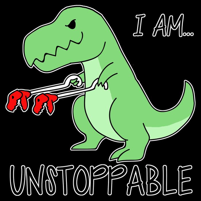 I Am Unstoppable Dinosaur Cropped Pullover Crew