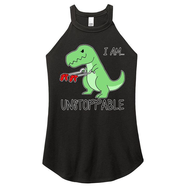 I Am Unstoppable Dinosaur Women's Perfect Tri Rocker Tank