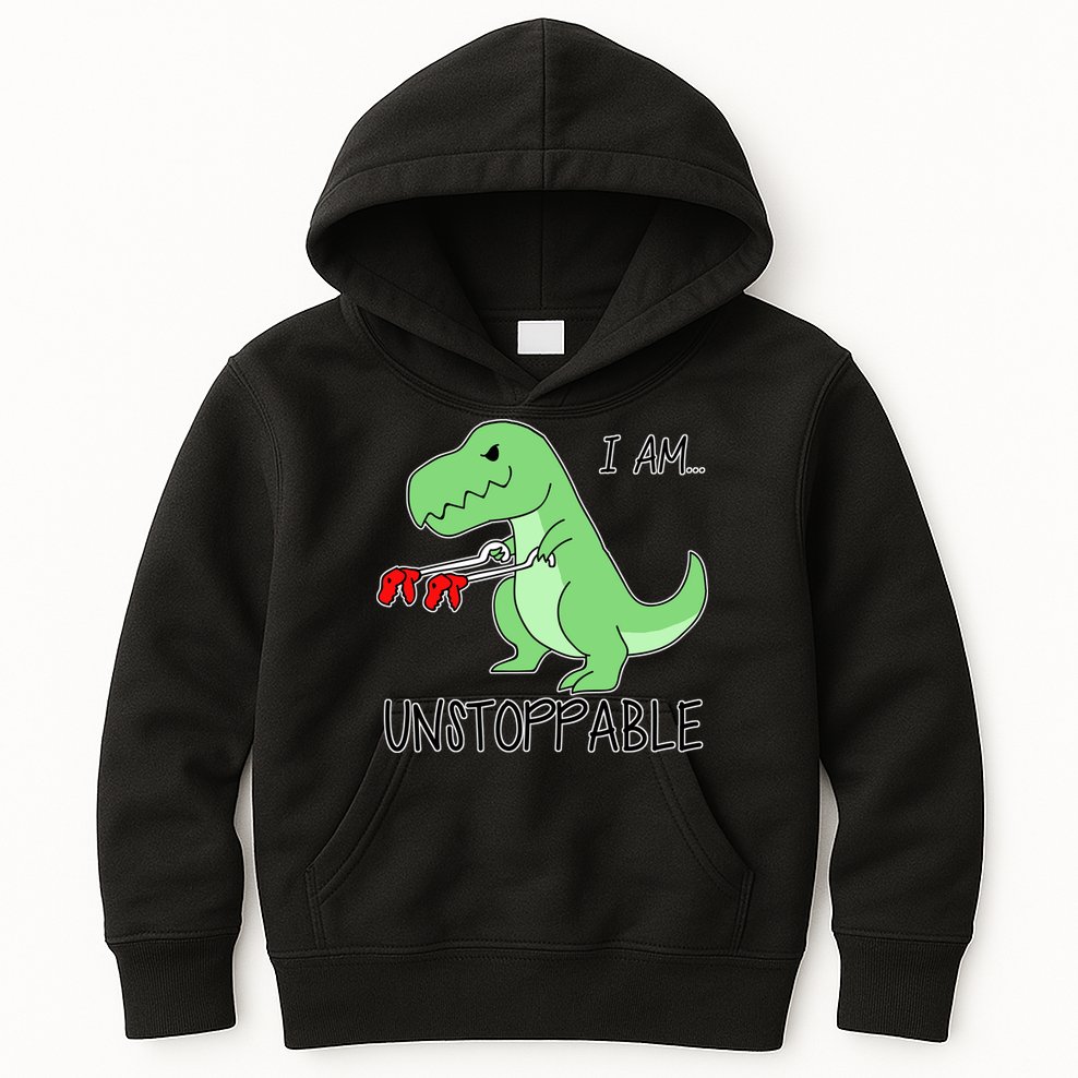 I Am Unstoppable Dinosaur Kids Hoodie