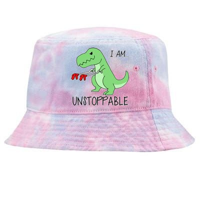 I Am Unstoppable Dinosaur Tie-Dyed Bucket Hat