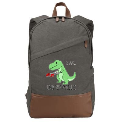 I Am Unstoppable Dinosaur Cotton Canvas Backpack