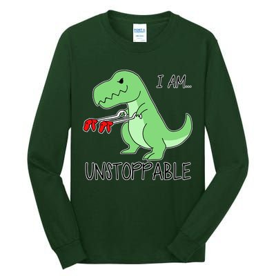 I Am Unstoppable Dinosaur Tall Long Sleeve T-Shirt