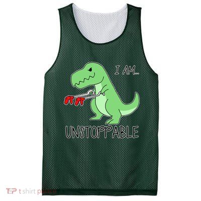 I Am Unstoppable Dinosaur Mesh Reversible Basketball Jersey Tank