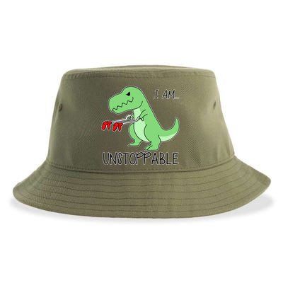 I Am Unstoppable Dinosaur Sustainable Bucket Hat