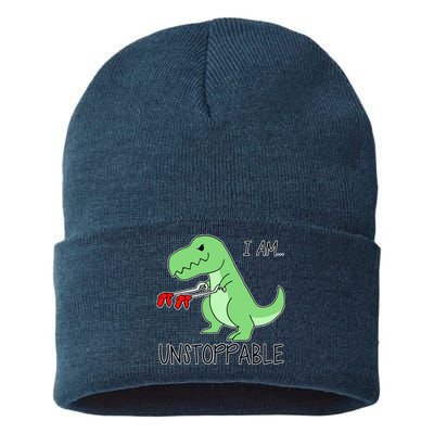 I Am Unstoppable Dinosaur Sustainable Knit Beanie