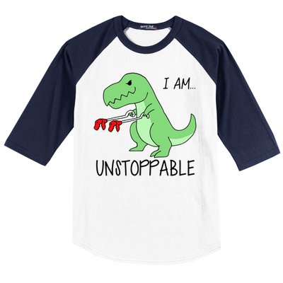 I Am Unstoppable Dinosaur Baseball Sleeve Shirt