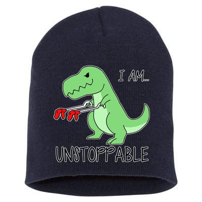 I Am Unstoppable Dinosaur Short Acrylic Beanie