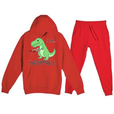 I Am Unstoppable Dinosaur Premium Hooded Sweatsuit Set