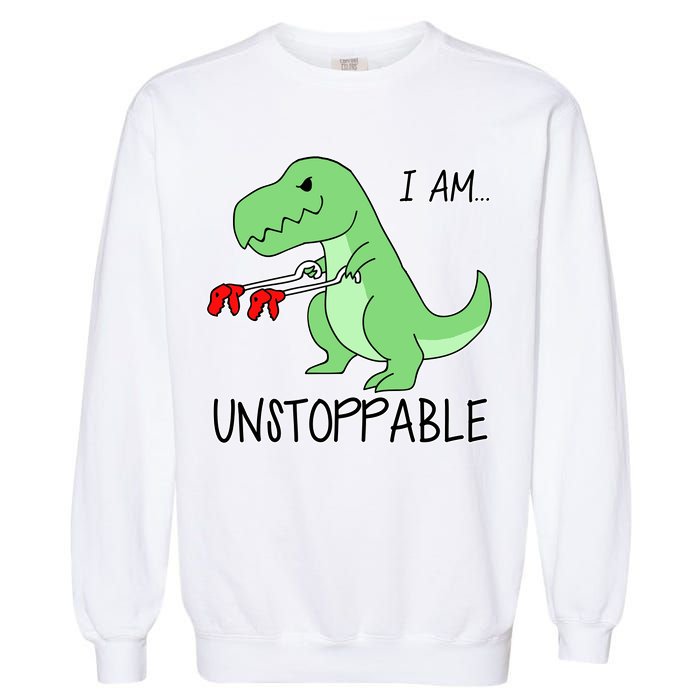 I Am Unstoppable Dinosaur Garment-Dyed Sweatshirt