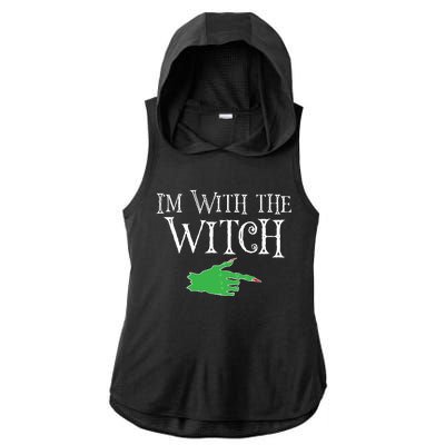 I Am With The Witch  Ladies PosiCharge Tri-Blend Wicking Draft Hoodie Tank