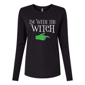 I Am With The Witch  Womens Cotton Relaxed Long Sleeve T-Shirt