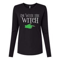 I Am With The Witch  Womens Cotton Relaxed Long Sleeve T-Shirt