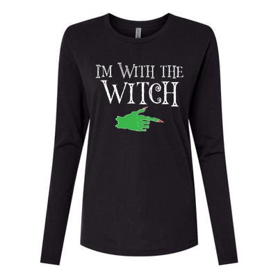 I Am With The Witch  Womens Cotton Relaxed Long Sleeve T-Shirt