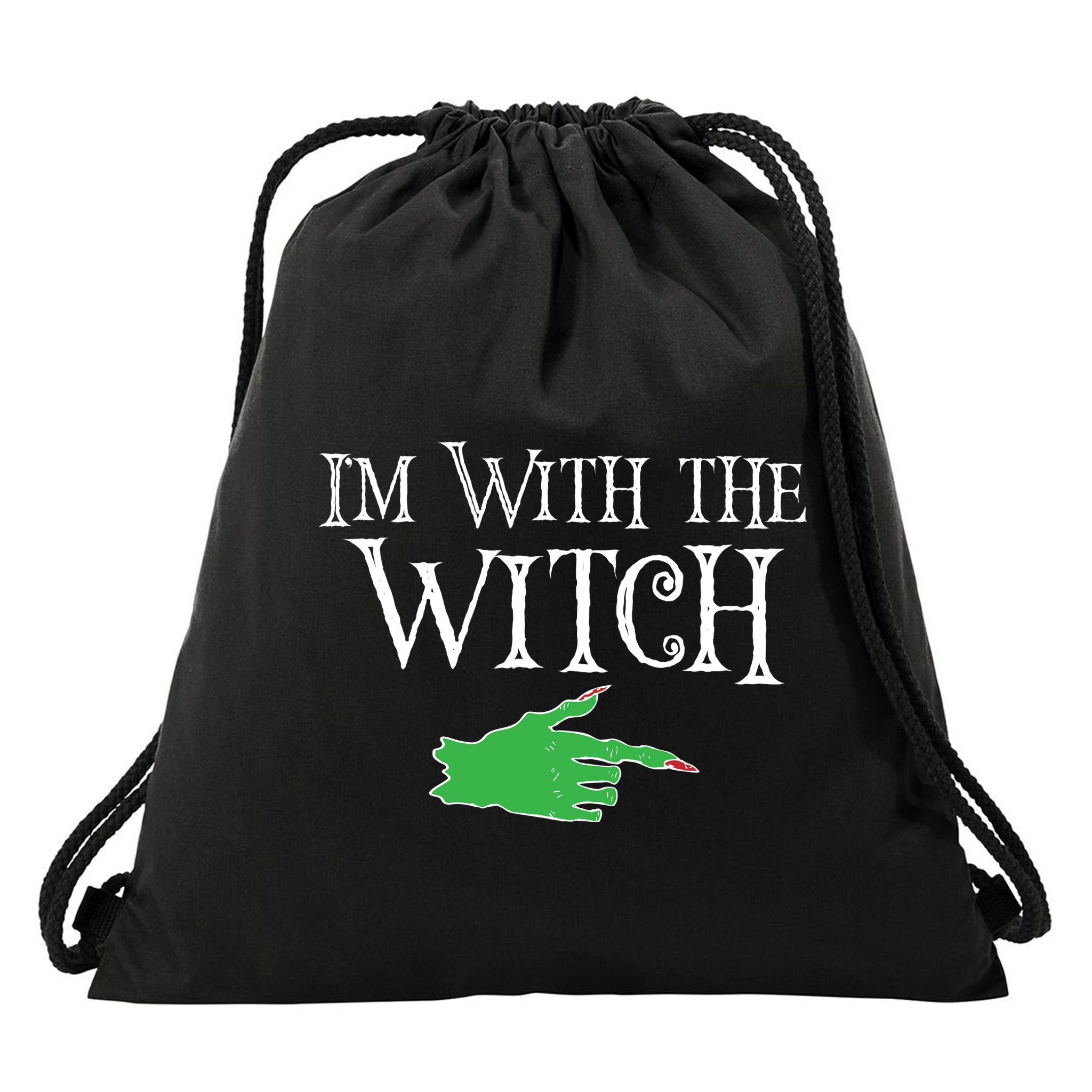 I Am With The Witch  Drawstring Bag