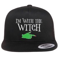 I Am With The Witch  Flat Bill Trucker Hat