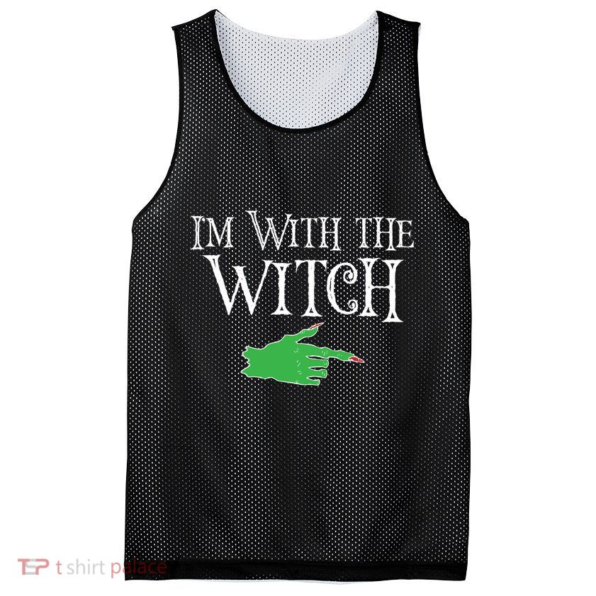 I Am With The Witch  Mesh Reversible Basketball Jersey Tank