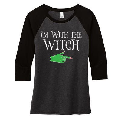 I Am With The Witch  Women's Tri-Blend 3/4-Sleeve Raglan Shirt