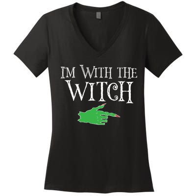 I Am With The Witch  Women's V-Neck T-Shirt