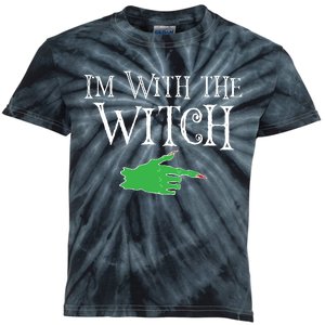 I Am With The Witch  Kids Tie-Dye T-Shirt