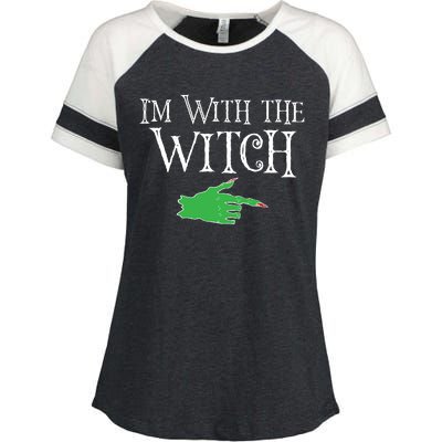 I Am With The Witch  Enza Ladies Jersey Colorblock Tee