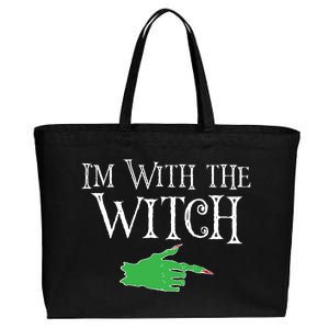 I Am With The Witch  Cotton Canvas Jumbo Tote