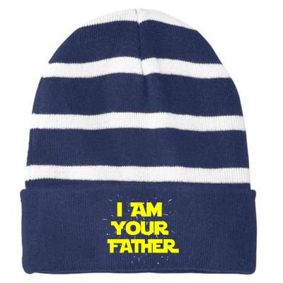 I Am Your Father Striped Beanie with Solid Band