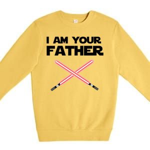 I Am Your Father Dad Lightsaber Premium Crewneck Sweatshirt