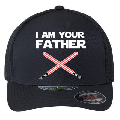 I Am Your Father Dad Lightsaber Flexfit Unipanel Trucker Cap