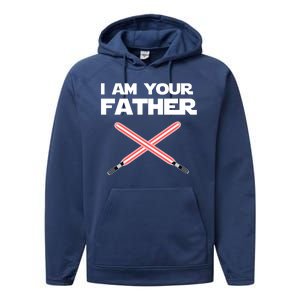 I Am Your Father Dad Lightsaber Performance Fleece Hoodie