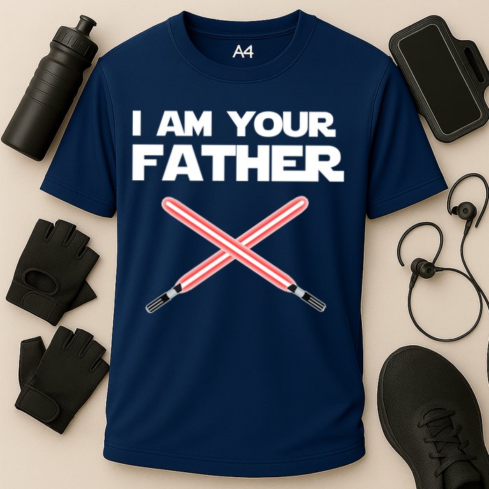 I Am Your Father Dad Lightsaber Cooling Performance Crew T-Shirt