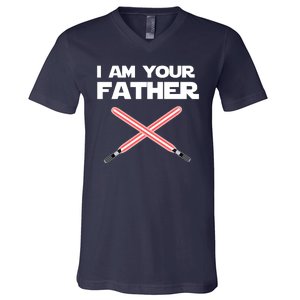 I Am Your Father Dad Lightsaber V-Neck T-Shirt