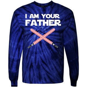 I Am Your Father Dad Lightsaber Tie-Dye Long Sleeve Shirt