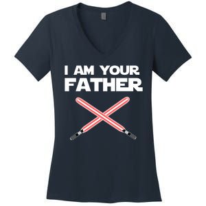 I Am Your Father Dad Lightsaber Women's V-Neck T-Shirt