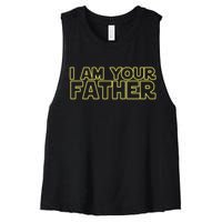 I Am Your Father Funny Dad Parody Women's Racerback Cropped Tank