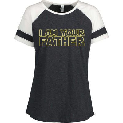 I Am Your Father Funny Dad Parody Enza Ladies Jersey Colorblock Tee