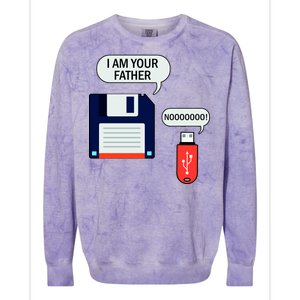 I Am Your Father Retro Floppy Disk USB Colorblast Crewneck Sweatshirt