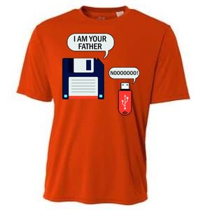 I Am Your Father Retro Floppy Disk USB Cooling Performance Crew T-Shirt