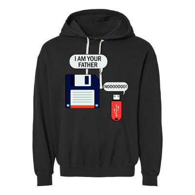 I Am Your Father Retro Floppy Disk USB Garment-Dyed Fleece Hoodie