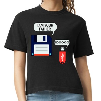 I Am Your Father Retro Floppy Disk USB Comfort Colors Boxy T-Shirt