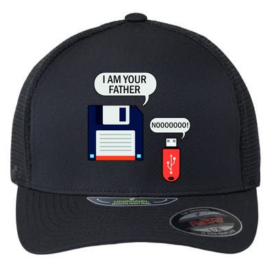 I Am Your Father Retro Floppy Disk USB Flexfit Unipanel Trucker Cap