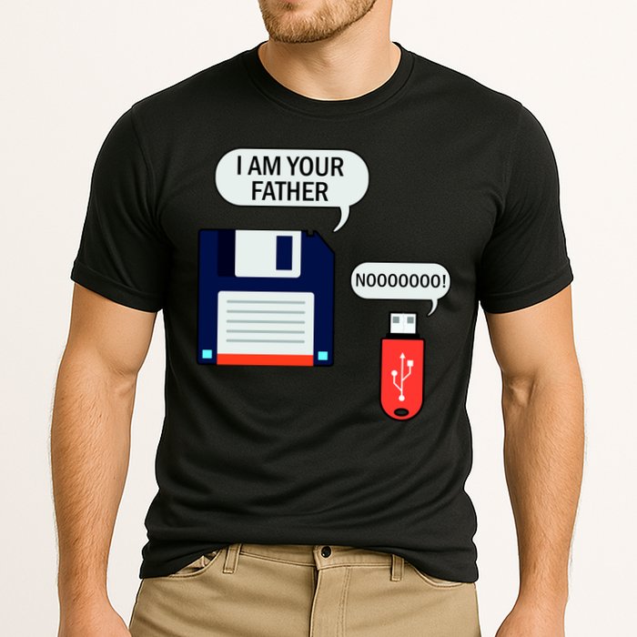 I Am Your Father Retro Floppy Disk USB Performance Shirt