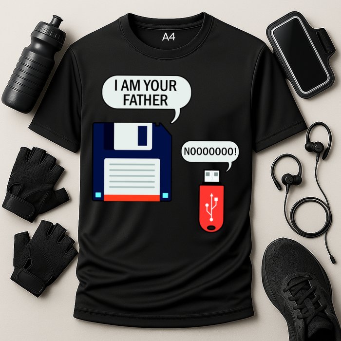 I Am Your Father Retro Floppy Disk USB Performance Shirt