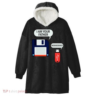 I Am Your Father Retro Floppy Disk USB Hooded Wearable Blanket