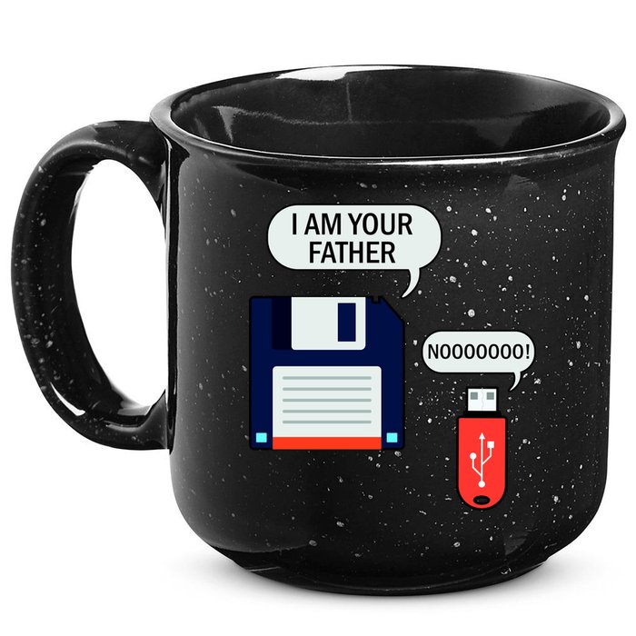 I Am Your Father Retro Floppy Disk USB 15oz Campfire Ceramic Mug