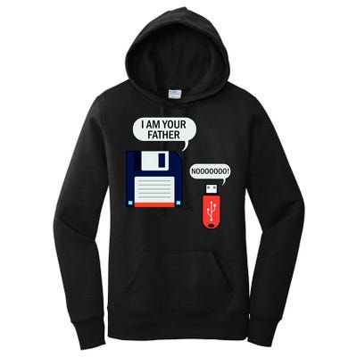 I Am Your Father Retro Floppy Disk USB Women's Pullover Hoodie
