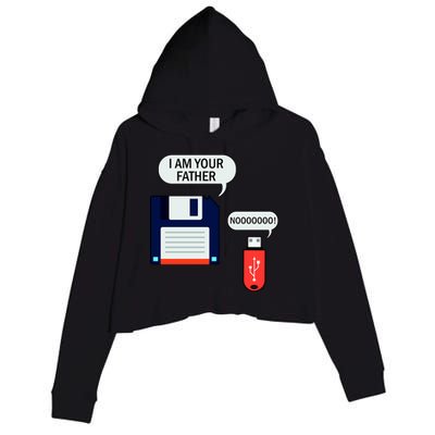 I Am Your Father Retro Floppy Disk USB Crop Fleece Hoodie