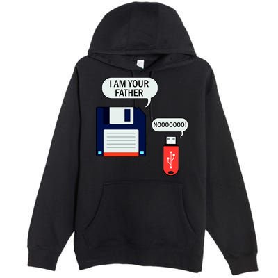 I Am Your Father Retro Floppy Disk USB Premium Pullover Hoodie
