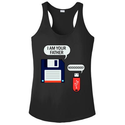 I Am Your Father Retro Floppy Disk USB Ladies PosiCharge Competitor Racerback Tank